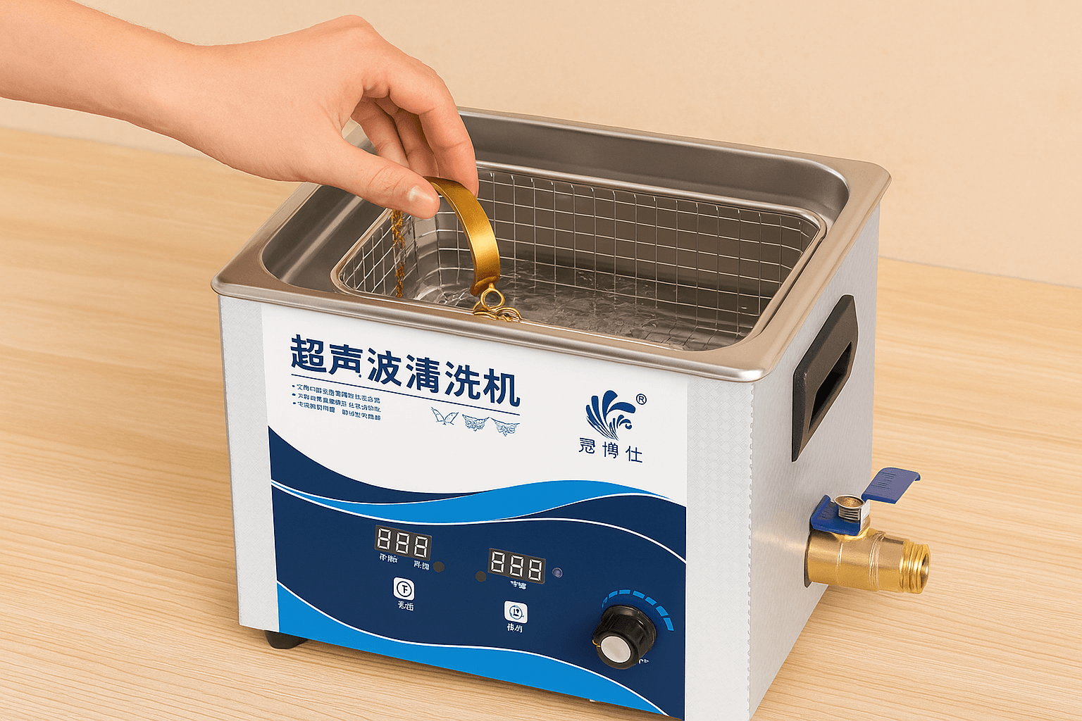 使用冠博超聲波清洗機清洗黃銅首飾