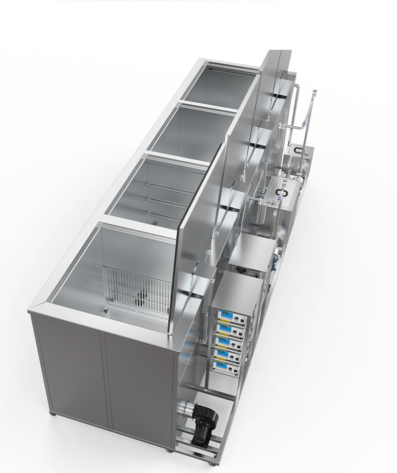 冠博仕 GF4-1240PLH 四槽超聲波清洗機｜45L 24振頭工業清洗過濾漂洗噴淋烘干一體機